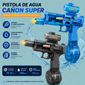 Pistola de Agua Eléctrica con Fuego y Luces RGB | Retroceso Automático | La Más Potente para Batallas de Verano en Playa y Piscina